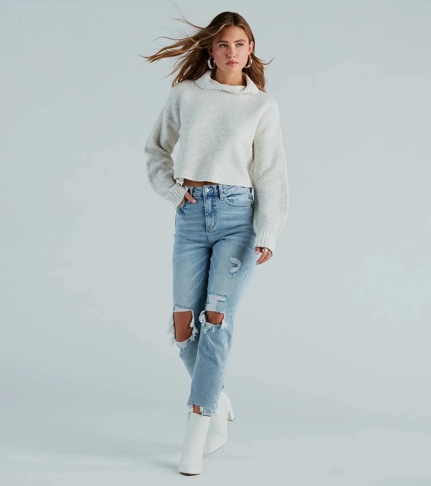 Second Look Turtleneck Open Back Sweater