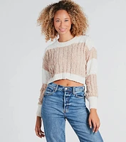 A Toast To Cute Chenille Striped Sweater