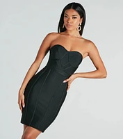 Like An Hourglass Bandage Corset Mini Dress