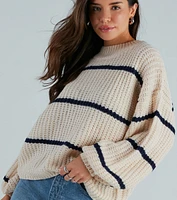 Confident Cutie Striped Oversized Sweater