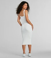 Perfect Pick Ribbed Knit Bodycon Midi Dress