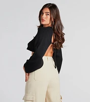 Elevated Cozy Open Back Cropped Sweater