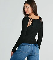 Cozy Allure Cutout Sweater Top