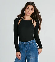 Cozy Allure Cutout Sweater Top