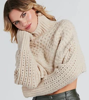 Cozy Bonds Cable Knit Turtleneck Sweater