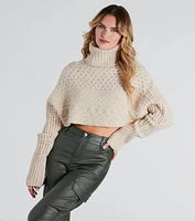 Cozy Bonds Cable Knit Turtleneck Sweater