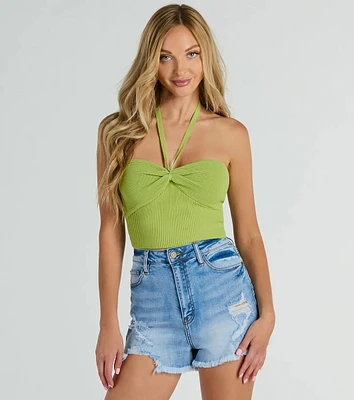 New You Sweetheart Halter Crop Top