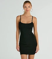 Simple Staple Ribbed Knit Bodycon Mini Dress