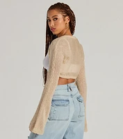 Snuggly Style Long Sleeve Fuzzy Knit Bolero