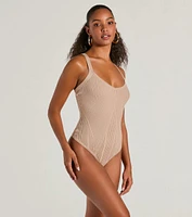 Up A Notch Sleeveless V-Neck Knit Bodysuit