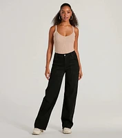 Up A Notch Sleeveless V-Neck Knit Bodysuit