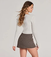 Toasty Babe Long Sleeve Rib Knit Crop Top