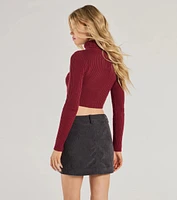 Chic Muse Ribbed Knit Cutout Crop Top