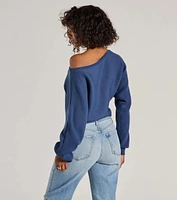 Cozy Cutie Ribbed Knit Boat Neck Sweater