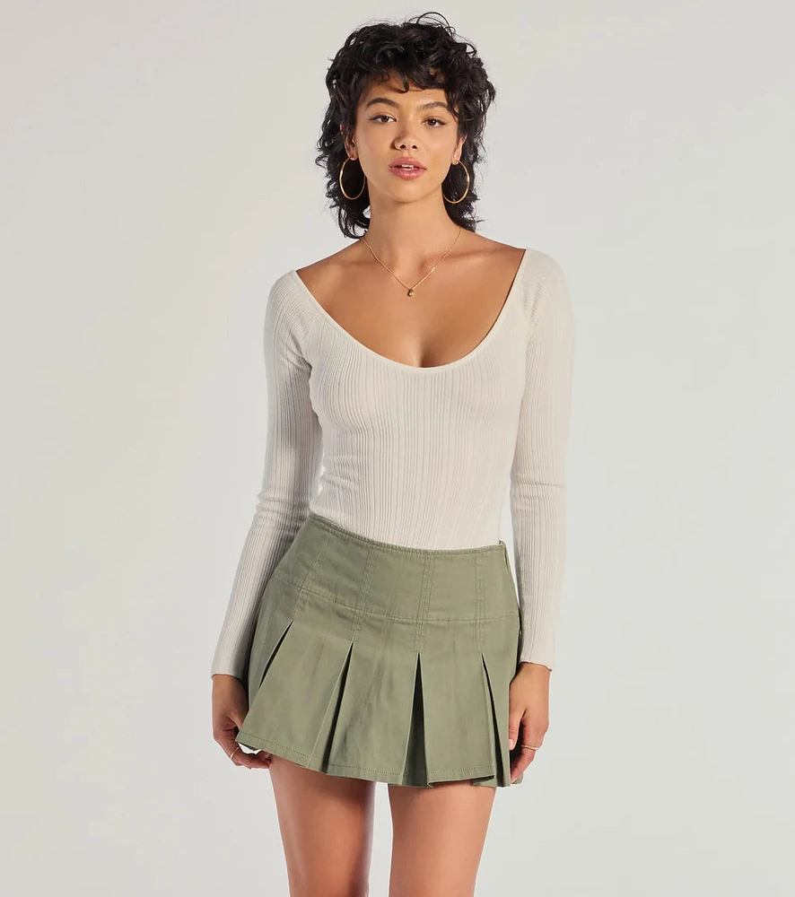 Elevated Essential Ribbed Knit Long Sleeve Bodysuit