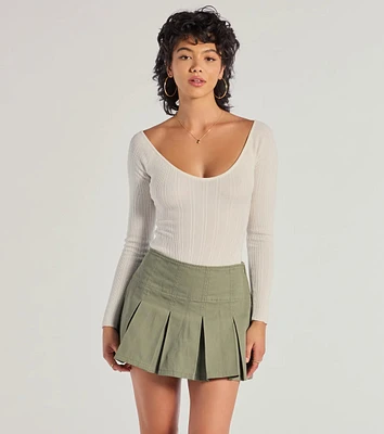 Elevated Essential Ribbed Knit Long Sleeve Bodysuit