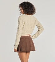 Cozy Glam Cable Knit Long Sleeve Bolero