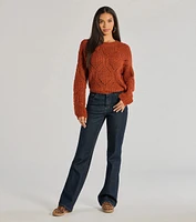 Cozy Mood Cable Knit Pullover Sweater