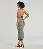 Chic Beauty Strappy Back Knit Midi Dress