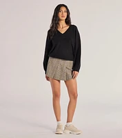 Comfy Chic Knit V-neck Pullover Sweater