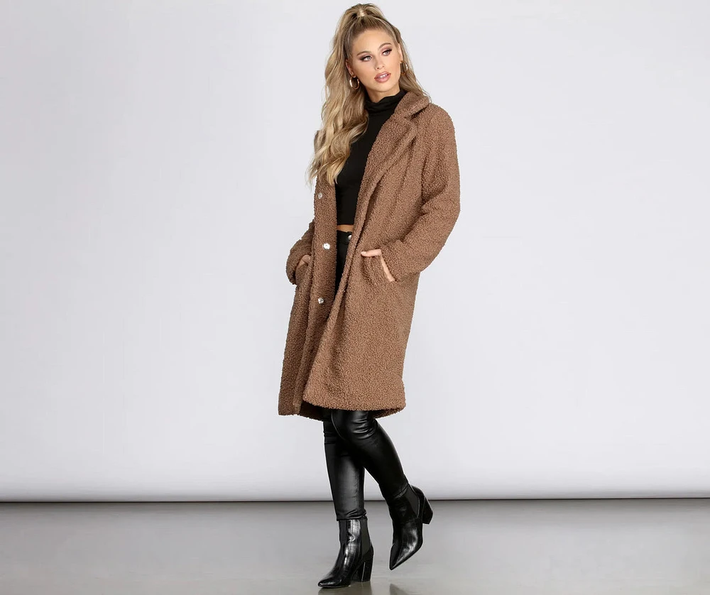 Extra Long Teddy Trench Coat