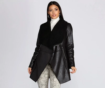 She Means Business Faux Leather Coat