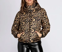 Leopard Print Puffer Jacket