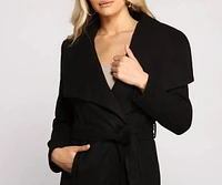 So Fab Fleece Belted Trench Coat