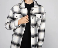 Falling For Cozy Vibes Plaid Sherpa Jacket