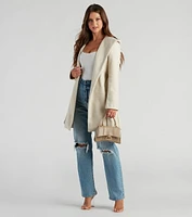 Belted Sophistication Faux Wool Coat