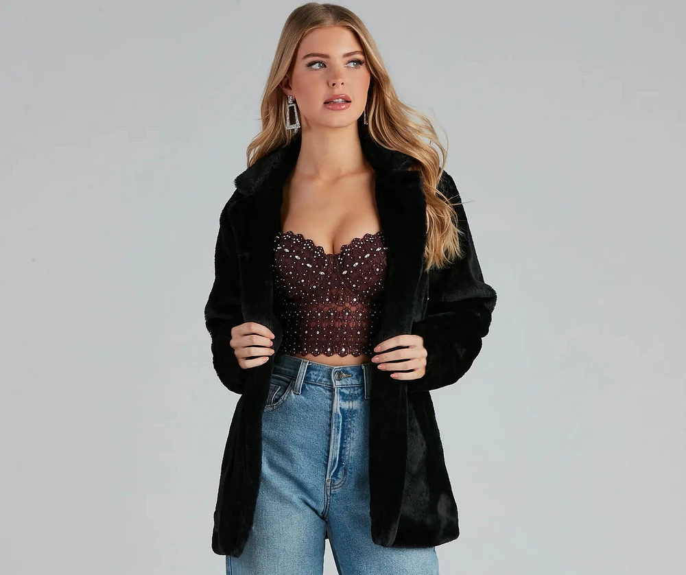 Layered Luxe Faux Fur Coat