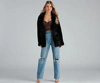 Layered Luxe Faux Fur Coat