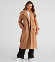 Locking Knit Down Sherpa Long Trench Coat