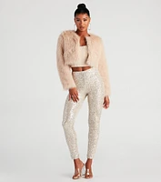 Style Diva Faux Fur Crop Jacket