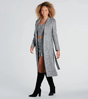 Uptown Girl Tweed Belted Trench Coat