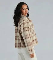 Cozy Days Faux Fur Plaid Shacket