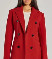 Sophisticated Layers Double-Breasted Faux Wool Trench Coat