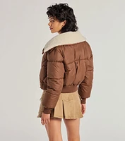 Cozy Trendsetter Sherpa Collar Puffer Jacket