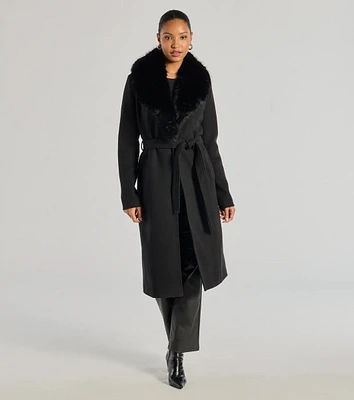 Lavish Layers Faux Wool Trench Coat