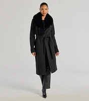 Lavish Layers Faux Wool Trench Coat