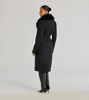 Lavish Layers Faux Wool Trench Coat