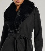 Lavish Layers Faux Wool Trench Coat