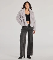 Diva Chic Cropped Faux Fur Jacket