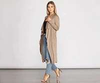 On The Town Suede Trench