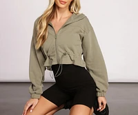 Zipped Basics Cropped Jacket