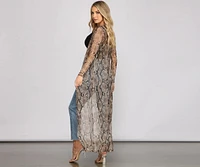 Stylish Moment Snake Mesh Duster