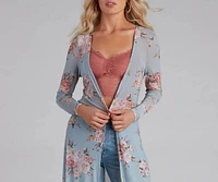 Spring Floral Long Sleeve Duster