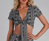 Boho Bae Tie-Front Crop Top