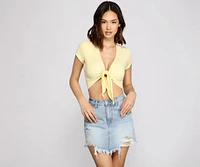 Casual And Effortless Tie-Front Top