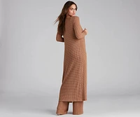 Trendy Textures Long Sleeve Duster